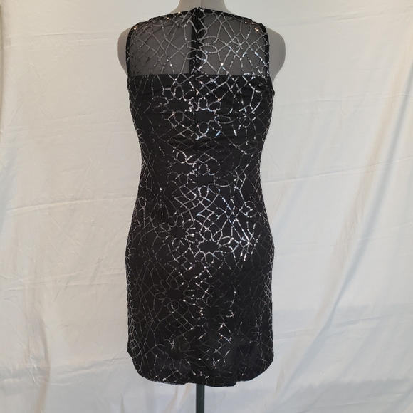 NWOT Chaps size 6 Black and silver cocktail dress - Picture 8 of 12